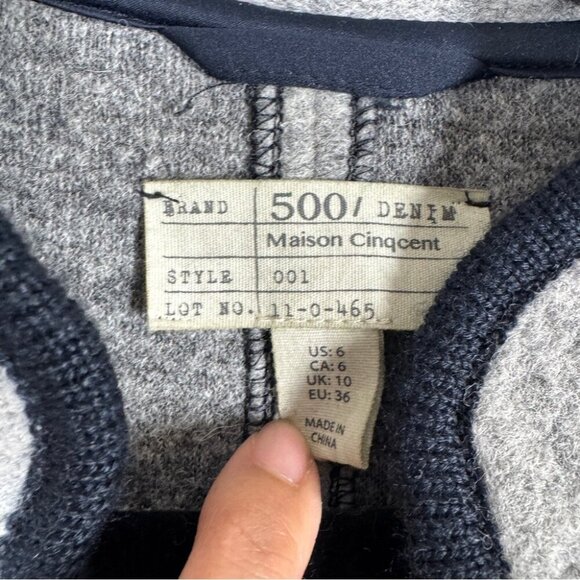500 Denim Maison Cinqcent Womens Speckled Ombre Wool Cardigan Size 6 - Picture 7 of 15